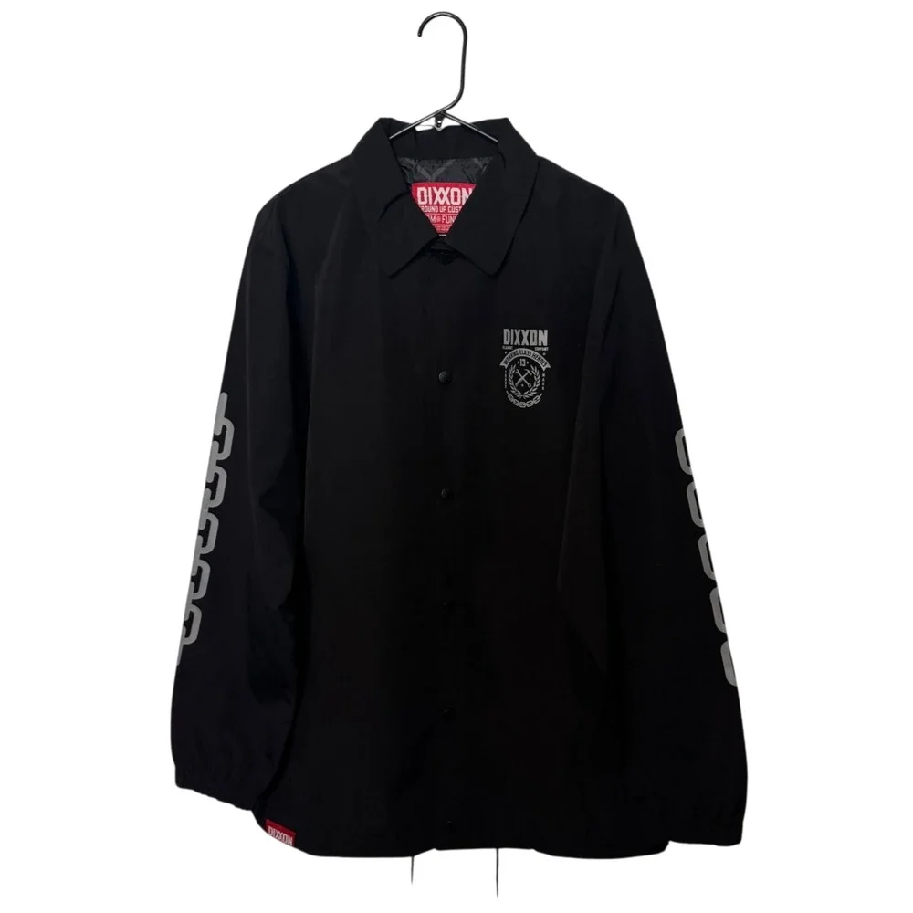 Dixxon Flannel Co Jacket Mens Large Black Weld Coaches Windbreaker Snap Button